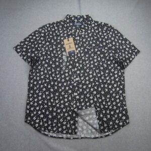 Chubbies Shirt‎ Mens Small Black White The Bloom Boom Floral Friday Button Up SS